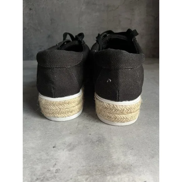Steve Madden Karma Espadrille Sneakers Womens size 9.5 M Black White Platform - Picture 5 of 16